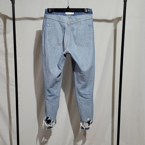 Topshop jeans Mom distressed blue denim pants medium wash W26 L30 high waist - Picture 4 of 14